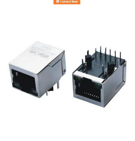 Gigabit 10 Pin POE RJ45 Female Jack , Modular RJ45 Ethernet Connector With LED