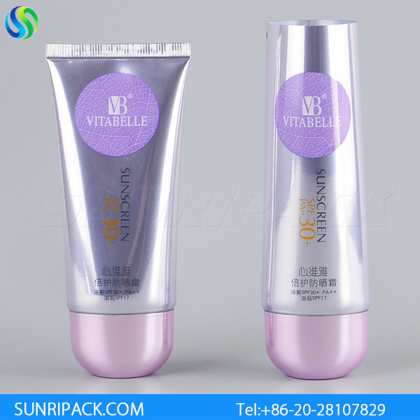 60ml sunscreen cream tubes, high shiny silver laminated tubes