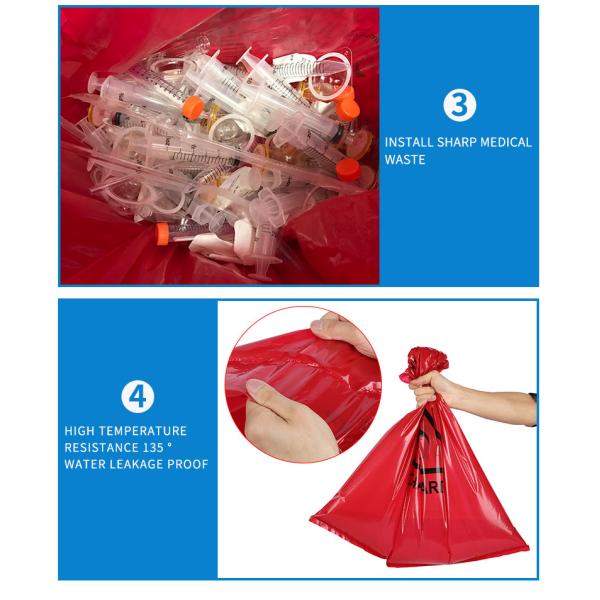 Красная толщина переход образца 39 микронов кладет Biohazard в мешки больницы