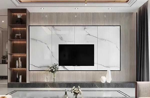 grey color UV marble wall panel waterproof plastic marble board for bathroom popular UV marmol a Latina America