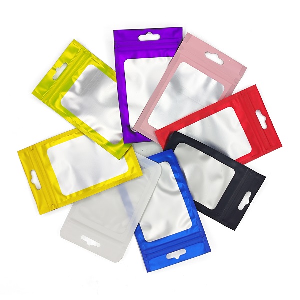 7.5*6.5cm 3 Side Seal Pouch USB Cable Pouch With Transparent Window
