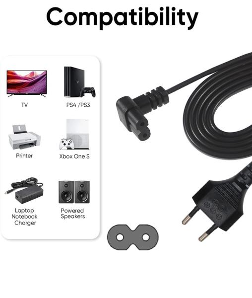 Cordon d'alimentation C7 EU à 2 broches 1,5 m 250V 10A pour ordinateur portable