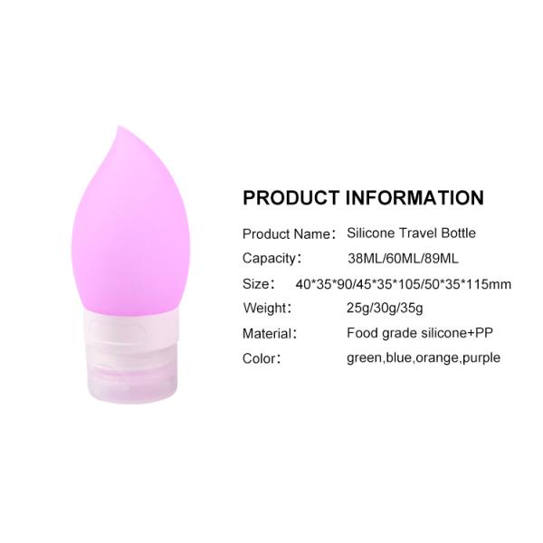 бутылки шампуня перемещения силикона доказательства утечки 60ml Squeezable