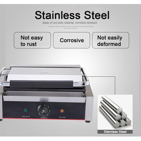 Гостиничная кухня Нержавеющая сталь Грилл Дверь дизайн Многокухонный двусторонний контактный гриль 220В