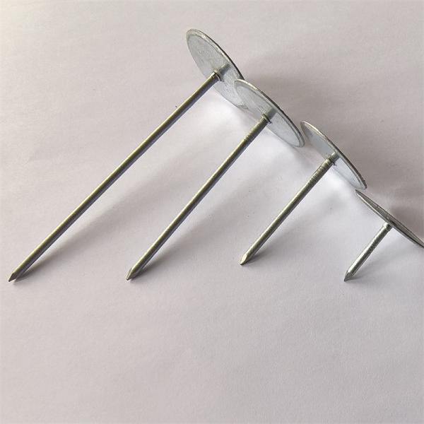 12Ga X 70 Mm Galvanized Steel Cup Head Welded Pins For HVAC Duct Insulation