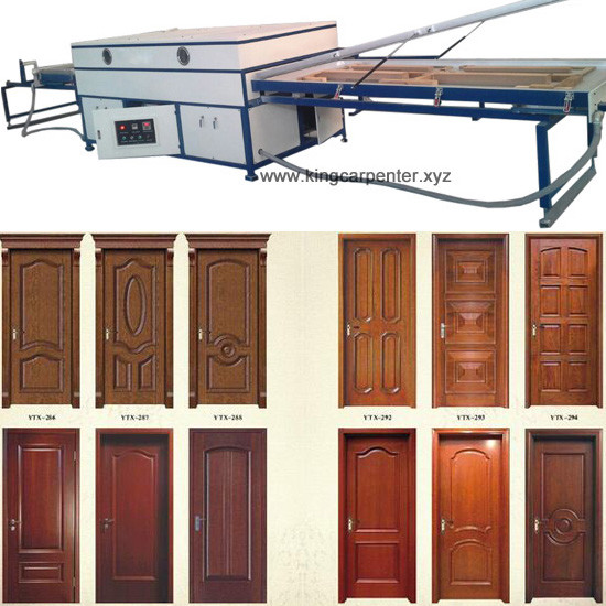 Semi-automatic PVC film wood veneer vacuum membrane press machine for cabinet WPC door