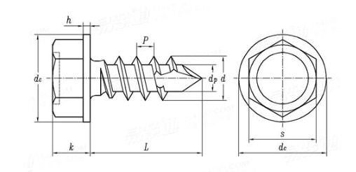 Indented Hex Washer Head Chipboard Wood Screws Self Drilling Screw C -1022 Steel
