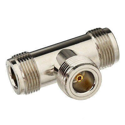 N Type Tee Male Female Adapter with IP67 Waterproof Brass Housing and 50Ω Impedance for RF Applications