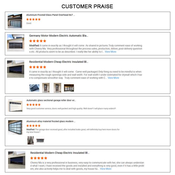 Villa Luxury 16 Ft Foot Clear Frosted Full View Aluminum Automatic Double Modern Insulated Glass Garage Door for Sale