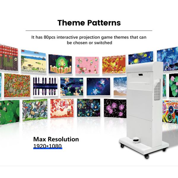 Système de projection au sol interactif mobile tout-en-un avec résolution 1280*800 110V-250V Voltage et projecteur à mise au point courte
