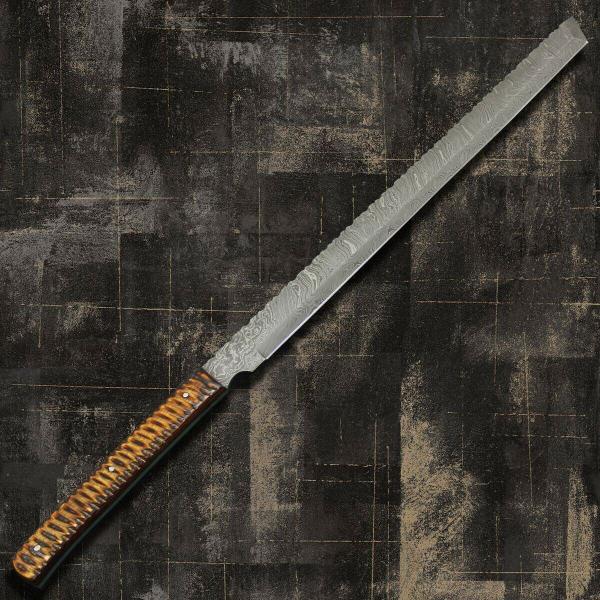 Damascus Steel Black Butcher Knife OEM Long Blade Hunting Knife 27in