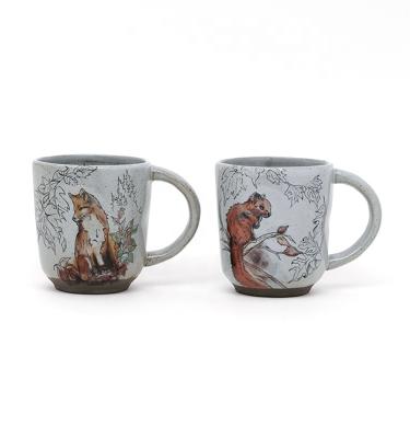 Custom Printed Coffee Mugs Animal Ceramic Mug With 3D Decal On Glaze For Harvest