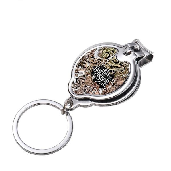 Sublimation Blank Nail Clipper Keychain With Bottle Opener Nail Scissors Keychain