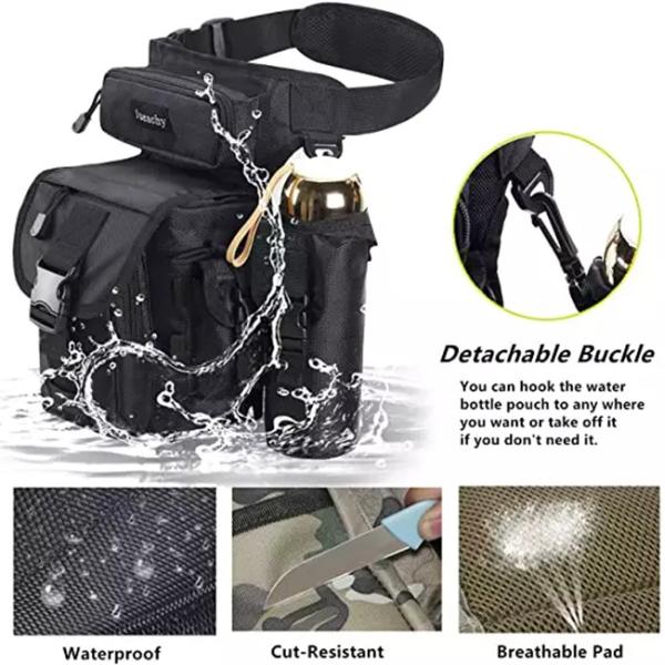 Motorcycle Unisex Hiking Camping Bags 210D Nylon For Waist Leg