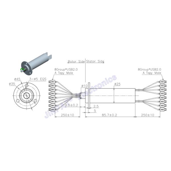 8 Circuits USB Slip Ring Free slip ring design