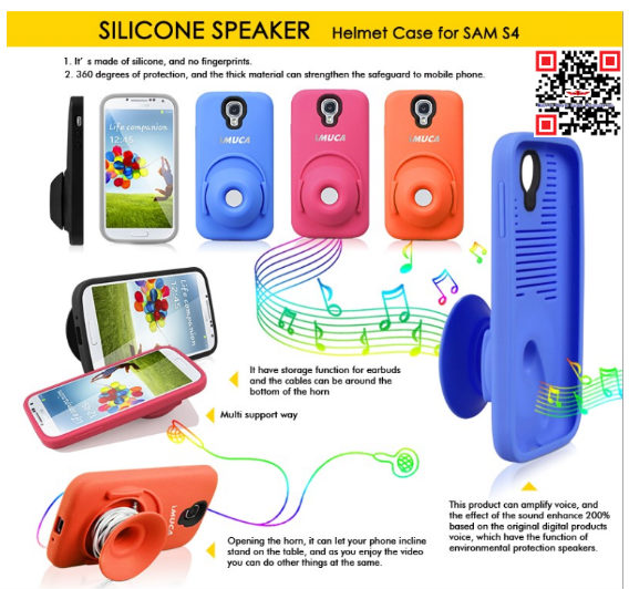 Neweset Fashion Design TPU Silicone Cover Cases For Samsung Galaxy S4 Speaker Case