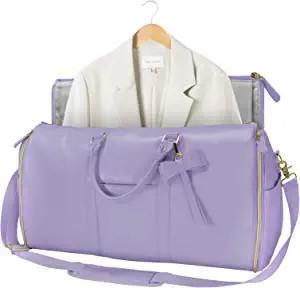PU Leather Women Travel Luggage Bag With Shoe Pouch Hanging Suitcase
