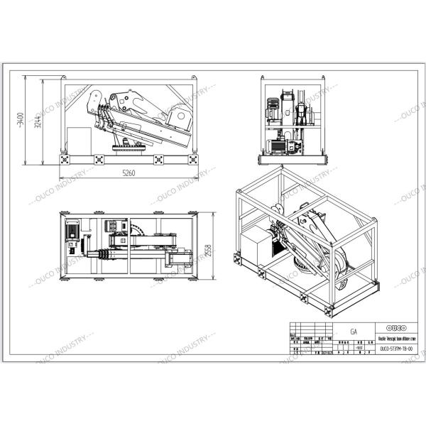 Telescopic Marine Knuckle Boom Crane 4.5t12m
