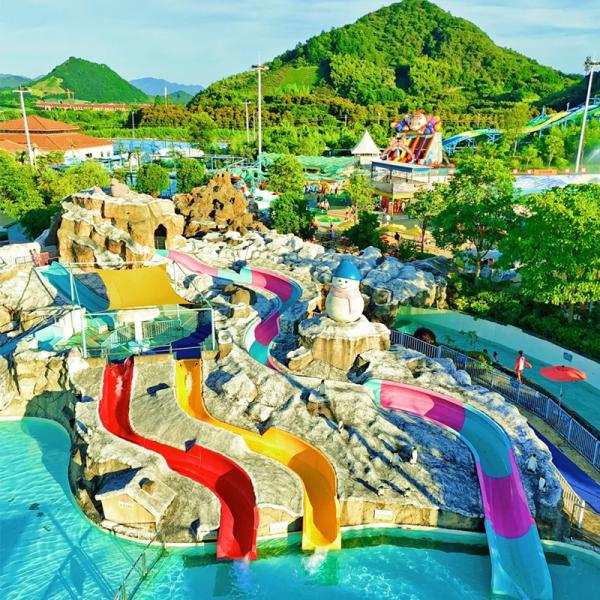 Fabulous Fun Storm Rider Slide Fiberglass Water Park Funnel Typhoon Water Slide