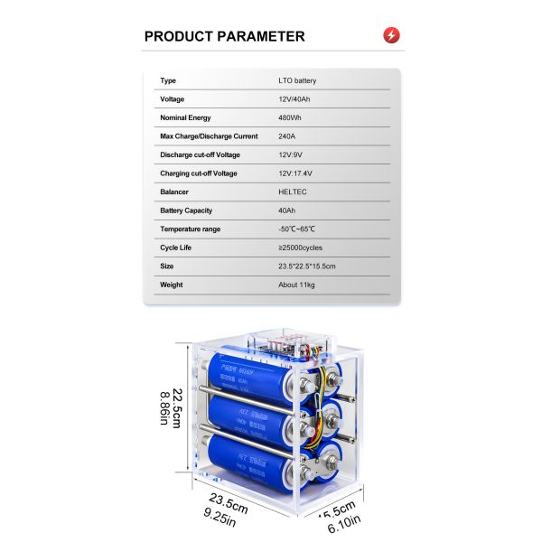 Yinlong 10C Fast Charge High Power Lithium Titanate 6S1P 12V 40Ah LTO Battery Pack for Jump Star Car Audio
