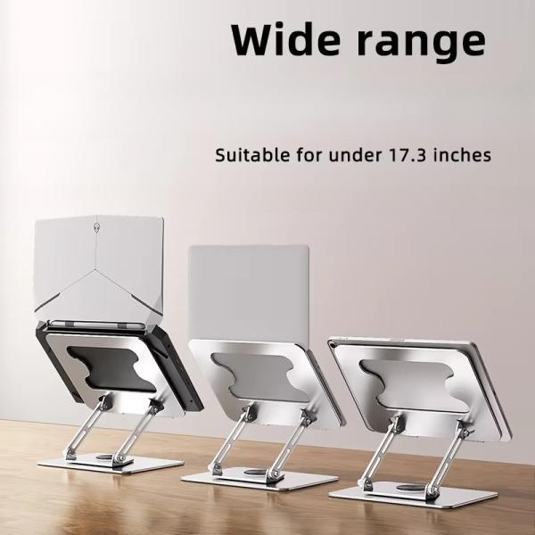 360 Degree Rotatable Alloy Heat Dissipation Laptop Tablet Stand for 11-17'' Notebook Compatibility and Durable Design