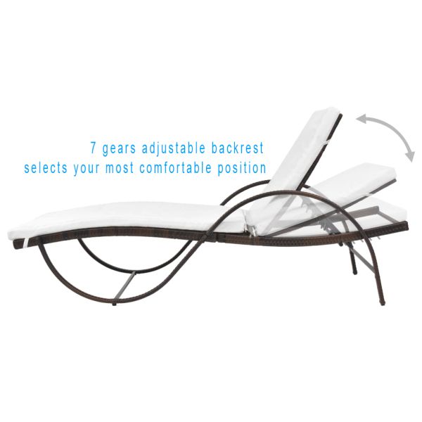 Factory Hot Sale Leisure Rattan Weaving Chaise Lounge Outdoor Furniture Pool Side Sun Lounger Chair