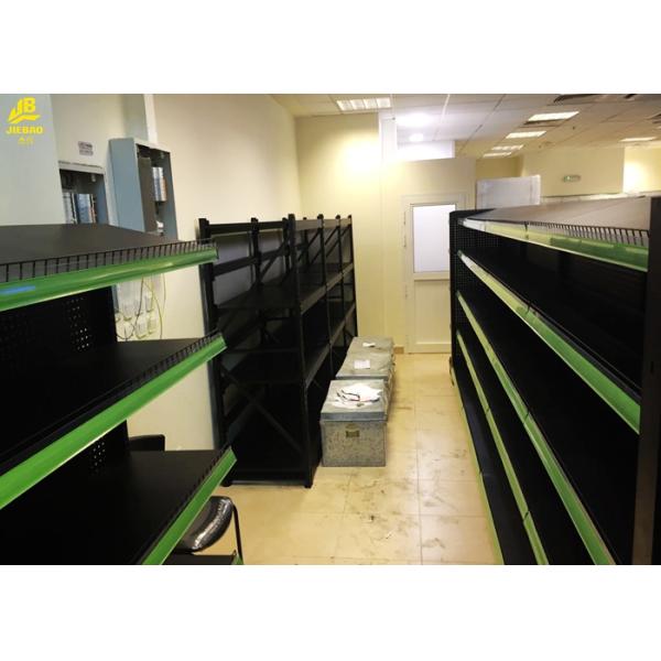 Matt Black Colour Convenience Store Gondola Shelving 1.2M x 0.4M x 1.8M