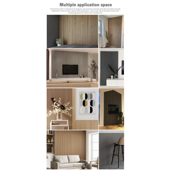 Wooden MDF Slat Wall Panels Flame Resistant Acoustic Aku Panel