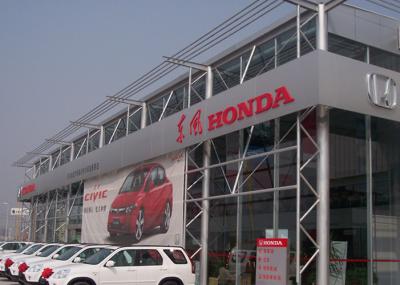 Armazém rápido da estrutura da sala de exposições do carro da casa pré-fabricada da instalação da aparência agradável econômica de Honda