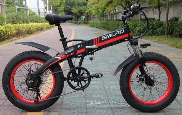 Smlro 20 Inch Fat Tire Folding Electric Bike 48V 8m/S With Integrated Battery