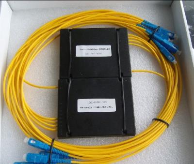 Divisor da fibra óptica do PLC 1×4, pacote do ABS, cabo de 3.0mm 1.5m, conector de SC/PC para redes de FTTX