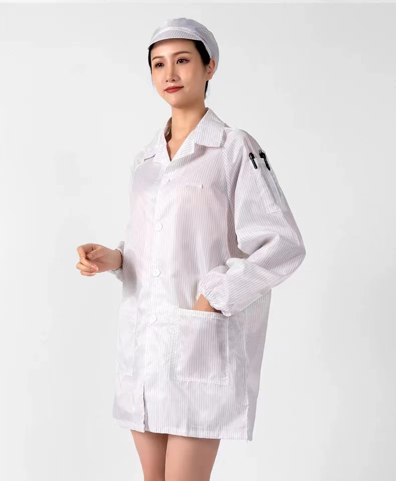 Костюм чистой комнаты шинели ESD проводного волокна анти- статический общий Unisex