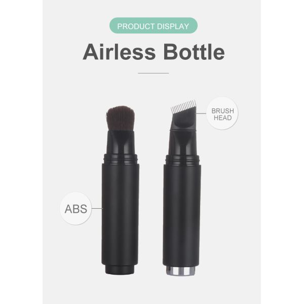 Black Color Airless Skincare Bottle 20ml Plastic Airless Lotion Bottle with Brush Head