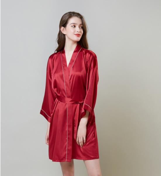 150-200Gsm ODM V Neck Evening Sexy Mulberry Silk Nightgown Dress For Womens