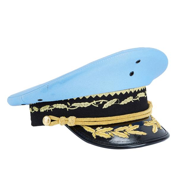 Officer Hat With Silk Embroidery Large Brim Aviation Pilot Security Guard Wide Brim Hat