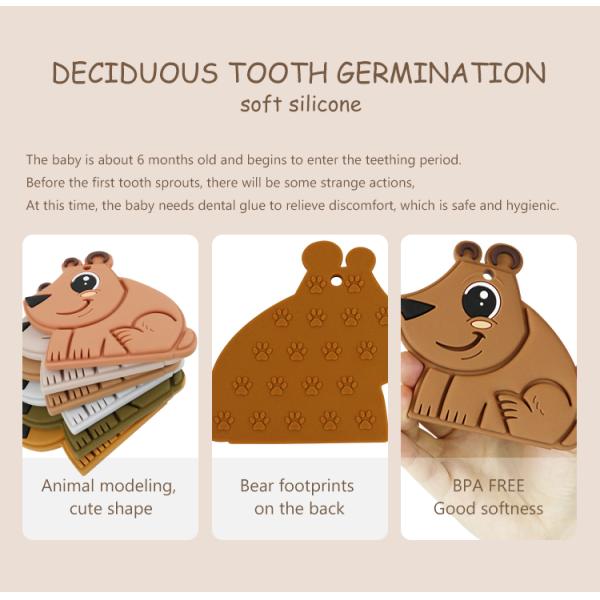 Младенец Teether BPA свободное Eco силикона качества еды медведя дружелюбное