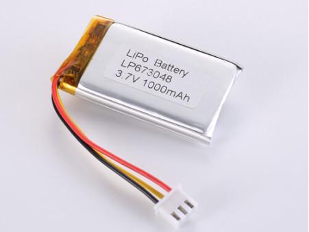 LP673048 3.7V 1000MAH li ion battery manufacturers 3.7V 1C Peak Discharge Rate Silver Lithium Polymer Battery for Electronic Devices
