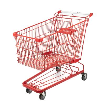 Carrinho de compras vermelho de compra de aço do trole 210L do mercado de metal Q195 grande