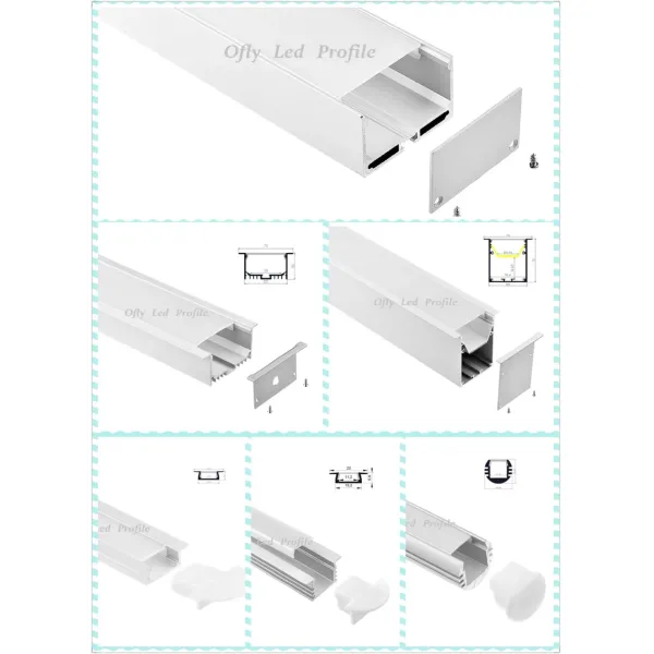 6063 T3-T8 Aluminum Alloy Recessed LED Profile with Anodized Finish and Customized Length Options