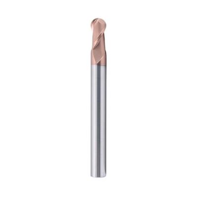 TiAISiN Coated 10mm 2Flutes Carbide Ball Nose End Mill For Carbon Steel Alloy Steel Cast Iron