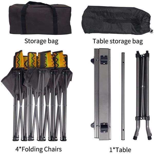 17.19LBS Aluminum Folding Picnic Table With 4 Seats Lightweight Picnic Table And Chairs