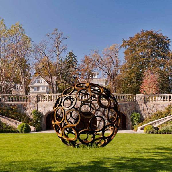 Custom Outdoor Or Garden Decoration Corten Steel Hollow Ball
