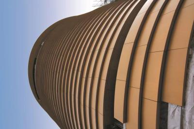 Rectangle Aluminum Panel Curtain Wall Weather Resistant With Good Sound Insulation