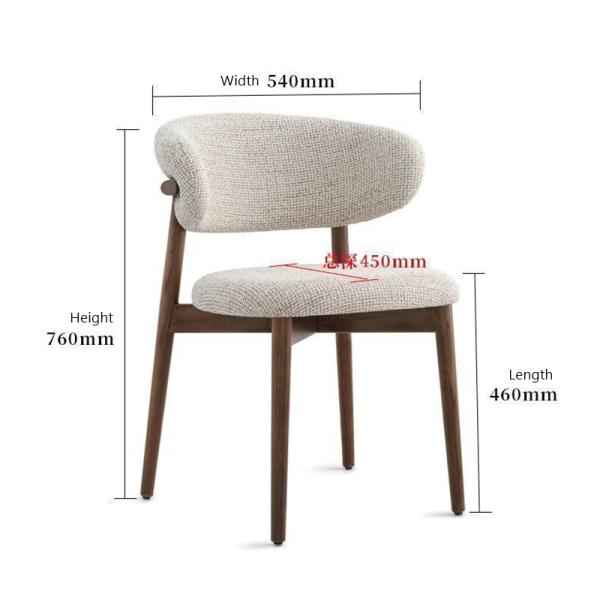 Iron Light Wood Dining Chairs Upholstered Fabric Modern Wood Dining Chairs