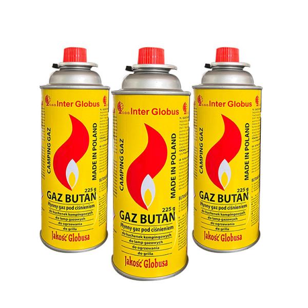 Vasilha de gás butano portátil de folha de flandres de 65 mm para fogão a gás de churrasco