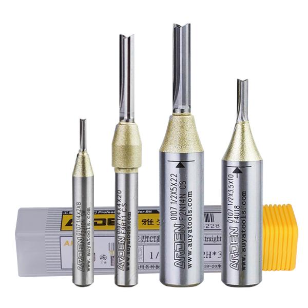 Wooden Milling Cutter CNC 2 Flute End Mill Straight Slotting Cutting Bit for Wood Arden Bits Double Flute Straight Bits
