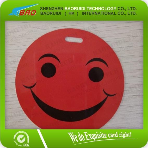 PVC Smiley Luggage Tag, fashion six colors luggage tag