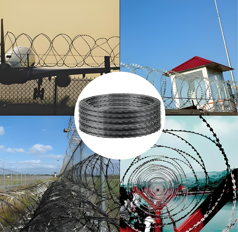 Galvanized Steel Plate Razor Barbed Wire with 500mm Outer Diameter and High Tensile Strength for Secure Fencing