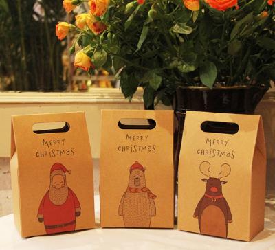 Brown Custom Christmas Paper Gift Boxes Stand Up Style QS Certified