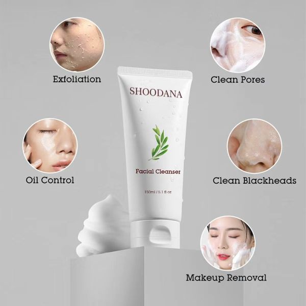 Skinever High Quality Vegan Vitamin C Whitening Facial Cleanser Mini Scrub Cleanser Daily Use Anti-acne Herbal Face Wash